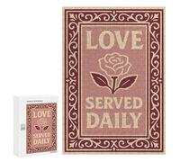 Puzzles for Adults 300 PCS Puzzles Love Served Daily Rose Art Puzzles for Adults Brain Teaser Game Perfect Decoration Deal As Gifts for The Whole Family 300 PCS