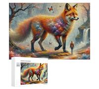 Puzzles for Adults 300 PCS Puzzles Magical Fox Encounter in Fantasy Forest Jigsaws for Adults Family Games But Fun And Humorous for Birthday, Chrismas 300 PCS