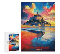 Puzzles for Adults 300 PCS Puzzles Mont Saint Michel Art Jigsaws for Adults Family Games Difficult Hard Deal As Gifts for The Whole Family 300 PCS