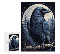 Puzzles for Adults 300 PCS Puzzles Moonlit Raven Puzzles for Adults Toy Wall Decor Difficult Hard Help The Brain Exercise 300 PCS