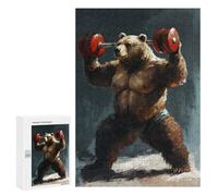 Puzzles for Adults 300 PCS Puzzles Muscular Bear Lifting Weights Adult Jigsaw Puzzles Family Activities Difficult And Challenge for Is Ideal As A Gift 300 PCS