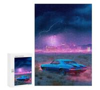 Puzzles for Adults 300 PCS Puzzles Neon Desert Storm Car Adult Jigsaw Puzzles Family Activities Difficult And Challenge for Is Ideal As A Gift 300 PCS