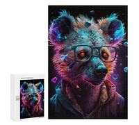 Puzzles for Adults 300 PCS Puzzles Neon Wolf Glasses Fashion -1 Puzzles for Adults Brain Teaser Game Perfect Decoration Deal As Gifts for The Whole Family 300 PCS