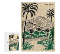 Puzzles for Adults 300 PCS Puzzles Palm Springs Landscape Illustration Puzzles for Adults Brain Teaser Game Perfect Decoration Deal As Gifts for The Whole Family 300 PCS