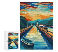 Puzzles for Adults 300 PCS Puzzles Panama Canal Puzzles for Adults Toy Wall Decor Difficult Hard Help The Brain Exercise 300 PCS