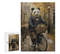 Puzzles for Adults 300 PCS Puzzles Panda Amsterdam Bicycle Jigsaws for Adults Family Games Difficult Hard Deal As Gifts for The Whole Family 300 PCS