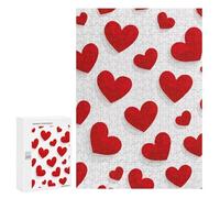 Puzzles for Adults 300 PCS Puzzles Red Hearts Pattern Puzzles for Adults Toy Wall Decor Difficult Hard Help The Brain Exercise 300 PCS