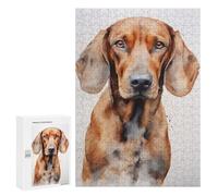 Puzzles for Adults 300 PCS Puzzles Redbone Coonhound Painting Adult Jigsaw Anti-Stress Toys Analysis And Logic Unique Birthday And Gifts 300 PCS