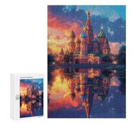 Puzzles for Adults 300 PCS Puzzles Saint Basil's Cathedral Reflection Adult Jigsaw Puzzles Family Activities Difficult And Challenge for Is Ideal As A Gift 300 PCS