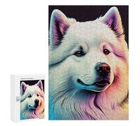 Puzzles for Adults 300 PCS Puzzles Samoyed Dog Animal Puzzles for Adults Family Game Presents for Women for Birthday, Chrismas 300 PCS