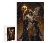 Puzzles for Adults 300 PCS Puzzles Santa Muerte, Death As A Sorcerer Puzzles for Adults Toy Wall Decor Difficult Hard Help The Brain Exercise 300 PCS