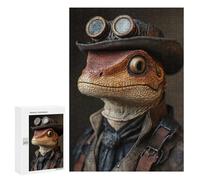Puzzles for Adults 300 PCS Puzzles Steampunk Lizard Portrait Puzzles for Adults Toy Wall Decor Difficult Hard Help The Brain Exercise 300 PCS