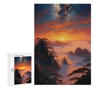 Puzzles for Adults 300 PCS Puzzles Stunning Sunset Mountain Landscape Adult Jigsaw Puzzles Family Activities Difficult And Challenge for Is Ideal As A Gift 300 PCS