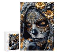 Puzzles for Adults 300 PCS Puzzles Sugar Skull Woman Puzzles for Adults Toy Wall Decor Difficult Hard Help The Brain Exercise 300 PCS