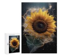 Puzzles for Adults 300 PCS Puzzles Sunflower Water Droplets Puzzles for Adults Family Game Presents for Women for Birthday, Chrismas 300 PCS