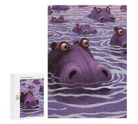 Puzzles for Adults 300 PCS Puzzles Surprised Hippos Puzzles for Adults Toy Wall Decor Difficult Hard Help The Brain Exercise 300 PCS