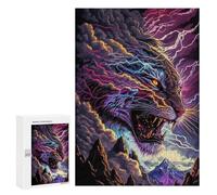 Puzzles for Adults 300 PCS Puzzles Thundering Tiger Art Print Adult Jigsaw Puzzles Family Activities Difficult And Challenge for Is Ideal As A Gift 300 PCS