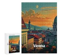 Puzzles for Adults 300 PCS Puzzles Vienna Cityscape Sunset Puzzles for Adults Toy Wall Decor Difficult Hard Help The Brain Exercise 300 PCS