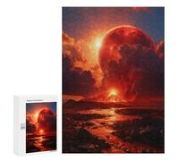 Puzzles for Adults 300 PCS Puzzles Volcanic Red Moon Adult Jigsaw Anti-Stress Toys Analysis And Logic Unique Birthday And Gifts 300 PCS