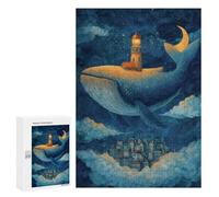 Puzzles for Adults 300 PCS Puzzles Whale Lighthouse Puzzles for Adults Toy Wall Decor Difficult Hard Help The Brain Exercise 300 PCS