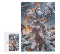 Puzzles for Adults 300 PCS Puzzles White-Haired Demoness with Fire Puzzles for Adults Brain Teaser Game Perfect Decoration Deal As Gifts for The Whole Family 300 PCS