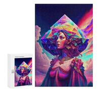Puzzles for Adults 300 PCS Rainbow Geometry Goddess 3 Jigsaw for Adults Relaxing Games Analysis And Logic Unique Birthday And Xmas Gifts 300 PCS