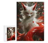 Puzzles for Adults 300 PCS Red And Art Fox Jigsaw for Teenagerss Pattern Assembly Parent-child Interaction Beautiful Design Game 300 PCS