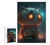 Puzzles for Adults 300 PCS Robotic Cat in Space -2 Jigsaw for Adults Relaxing Games Analysis And Logic Unique Birthday And Xmas Gifts 300 PCS
