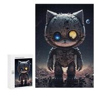 Puzzles for Adults 300 PCS Robotic Cat in Space Jigsaw for Adults Relaxing Games Analysis And Logic Unique Birthday And Xmas Gifts 300 PCS