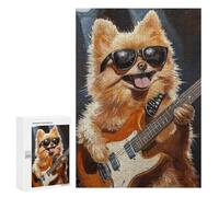 Puzzles for Adults 300 PCS Rock Star Pomeranian Jigsaw Puzzles for Adults But Fun And Humorous for Birthday, Chrismas Christmas Birthday Gifts 300 PCS