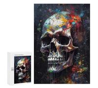Puzzles for Adults 300 PCS Skull Head 1 Jigsaws for Adults Relaxing Games Enhance Memory Unique Birthday And Xmas Gifts 300 PCS