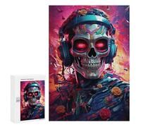 Puzzles for Adults 300 PCS Skull Headphones Artwork Puzzles for Teenagers Staycation Kill Time Help The Brain Exercise Unique Birthday And Xmas Gifts 300 PCS