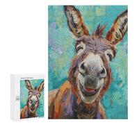 Puzzles for Adults 300 PCS Smiling Donkey Painting Jigsaw for Adults Relaxing Games Analysis And Logic Unique Birthday And Xmas Gifts 300 PCS