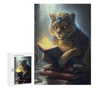 Puzzles for Adults 300 PCS Steampunk Tiger Reading Magic Book Puzzle For Teenagers Improve Memory Challenging To Complete Challenging Family Fun Game 300 PCS