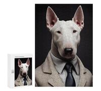 Puzzles for Adults 300 PCS Stylish Bull Terrier in Suit -1 Puzzles for Adults Hands-on Game But Fun And Humorous Christmas Birthday Gifts 300 PCS