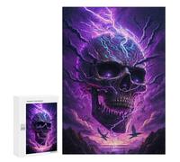 Puzzles for Adults 300 PCS Thundering Skull Artwork Jigsaw for Teenagerss Pattern Assembly Parent-child Interaction Beautiful Design Game 300 PCS