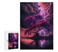 Puzzles for Adults 300 PCS Thunderstorm Tree Reflections -1 Jigsaw for Teenagerss Pattern Assembly Parent-child Interaction Beautiful Design Game 300 PCS