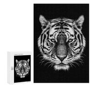 Puzzles for Adults 300 PCS Tiger Head Art Jigsaw Puzzles for Teenagerss Stress Reliever Educational Challenge Christmas Birthday Gifts 300 PCS
