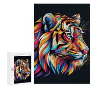 Puzzles for Adults 300 PCS Tiger Wpap Pop Art Jigsaws for Adults Relaxing Games Enhance Memory Unique Birthday And Xmas Gifts 300 PCS