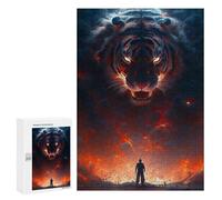 Puzzles for Adults 300 PCS Tiger's Roar A Fiery Encounter Puzzles for Adults Hands-on Game But Fun And Humorous Christmas Birthday Gifts 300 PCS