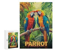 Puzzles for Adults 300 PCS Two Macaws in Jungle Jigsaws for Adults Relaxing Games Enhance Memory Unique Birthday And Xmas Gifts 300 PCS
