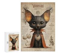 Puzzles for Adults 300 PCS Vampurr Cat Vampire Creature Jigsaw for Adults Relaxing Games Analysis And Logic Unique Birthday And Xmas Gifts 300 PCS