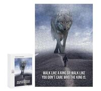 Puzzles for Adults 300 PCS Walk Like A King Wolf Jigsaw for Teenagerss Pattern Assembly Parent-child Interaction Beautiful Design Game 300 PCS