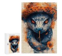 Puzzles for Adults 300 PCS Western Snake Art Print Jigsaws for Adults Puzzle Difficult Challenge Help The Brain Exercise Unique Challenge Game 300 PCS
