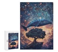 Puzzles for Adults 300 PCS Whale Tree Galaxy Art Print-3 Jigsaws for Adults Puzzle Difficult Challenge Help The Brain Exercise Unique Challenge Game 300 PCS