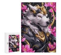 Puzzles for Adults 300 PCS White Goldendoo Dog Samurai Jigsaw for Teenagerss Pattern Assembly Parent-child Interaction Beautiful Design Game 300 PCS