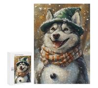 Puzzles for Adults 300 PCS Winter Husky Adventure Jigsaw Puzzles for Adults But Fun And Humorous for Birthday, Chrismas Christmas Birthday Gifts 300 PCS