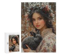 Puzzles for Adults 300 PCS Winter Wonderland Bunny-7 Jigsaws for Adults Puzzle Difficult Challenge Help The Brain Exercise Unique Challenge Game 300 PCS