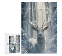 Puzzles for Adults 300 PCS Winter Wonderland Deer-2 Puzzle For Teenagers Improve Memory Challenging To Complete Challenging Family Fun Game 300 PCS