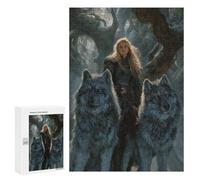 Puzzles for Adults 300 PCS Wolf Warrior in Enchanted Forest Puzzles for Teenagers Staycation Kill Time Help The Brain Exercise Unique Birthday And Xmas Gifts 300 PCS